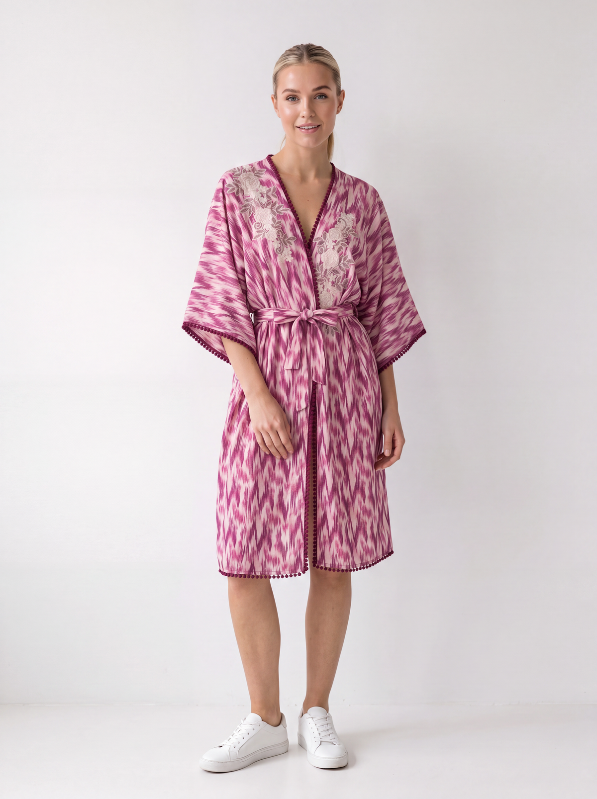Fue Kimono - Pink Ikat