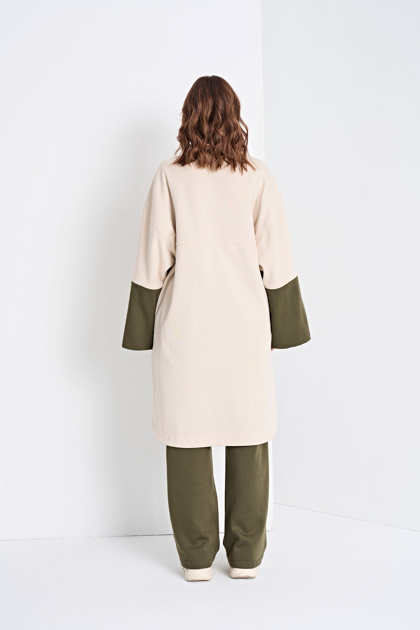 Color-Block Button-Down Tunic and Pants Set (Top)