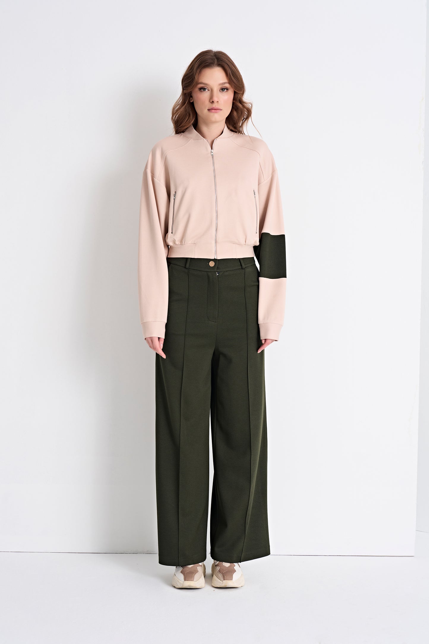 Bomber Jacket and Wide-Leg Pants (Bottom)