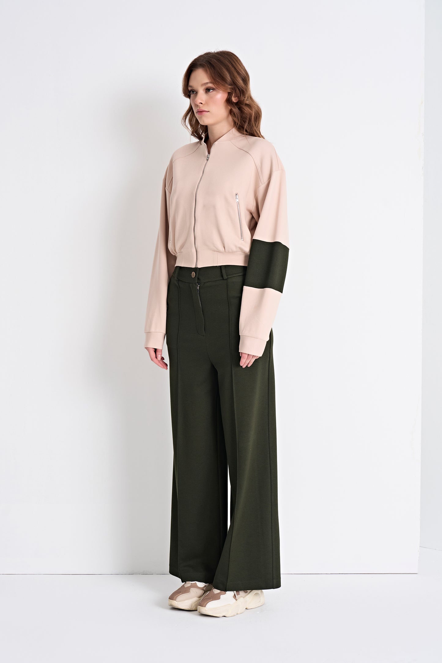 Bomber Jacket and Wide-Leg Pants (Bottom)