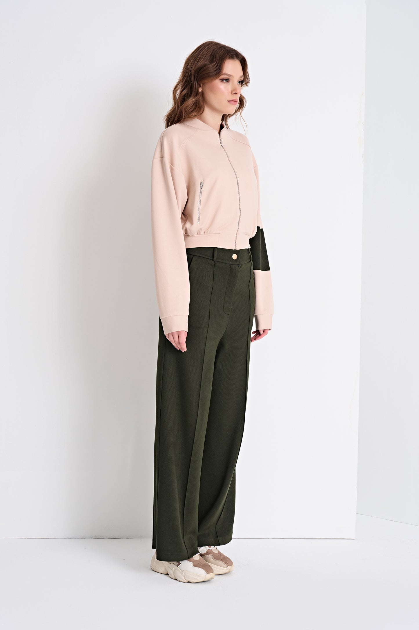 Bomber Jacket and Wide-Leg Pants (Bottom)