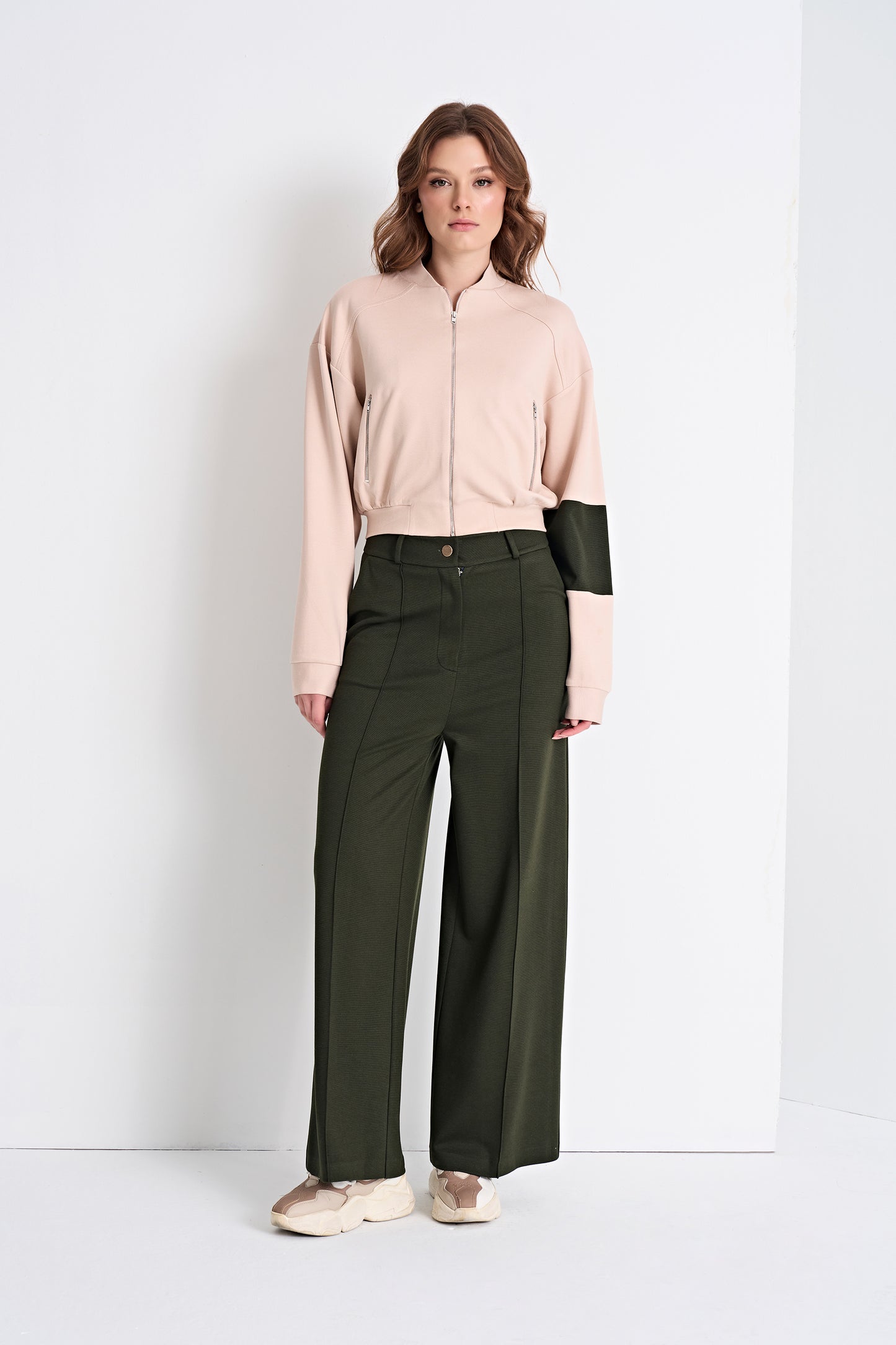 Bomber Jacket and Wide-Leg Pants (Bottom)