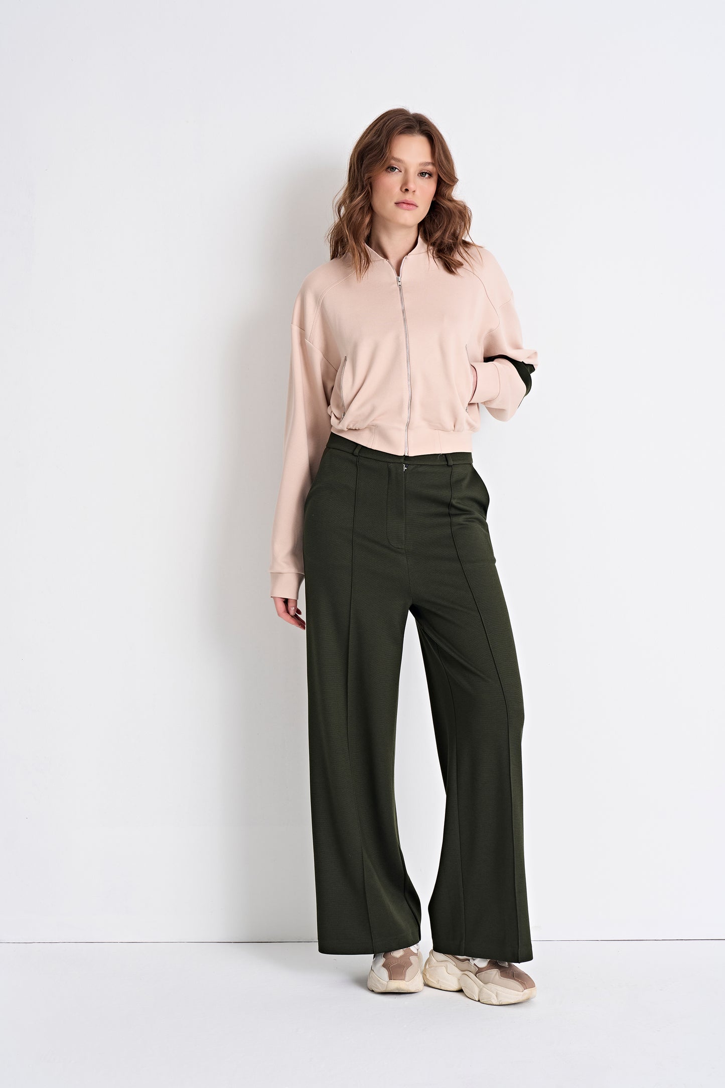 Bomber Jacket and Wide-Leg Pants (Bottom)