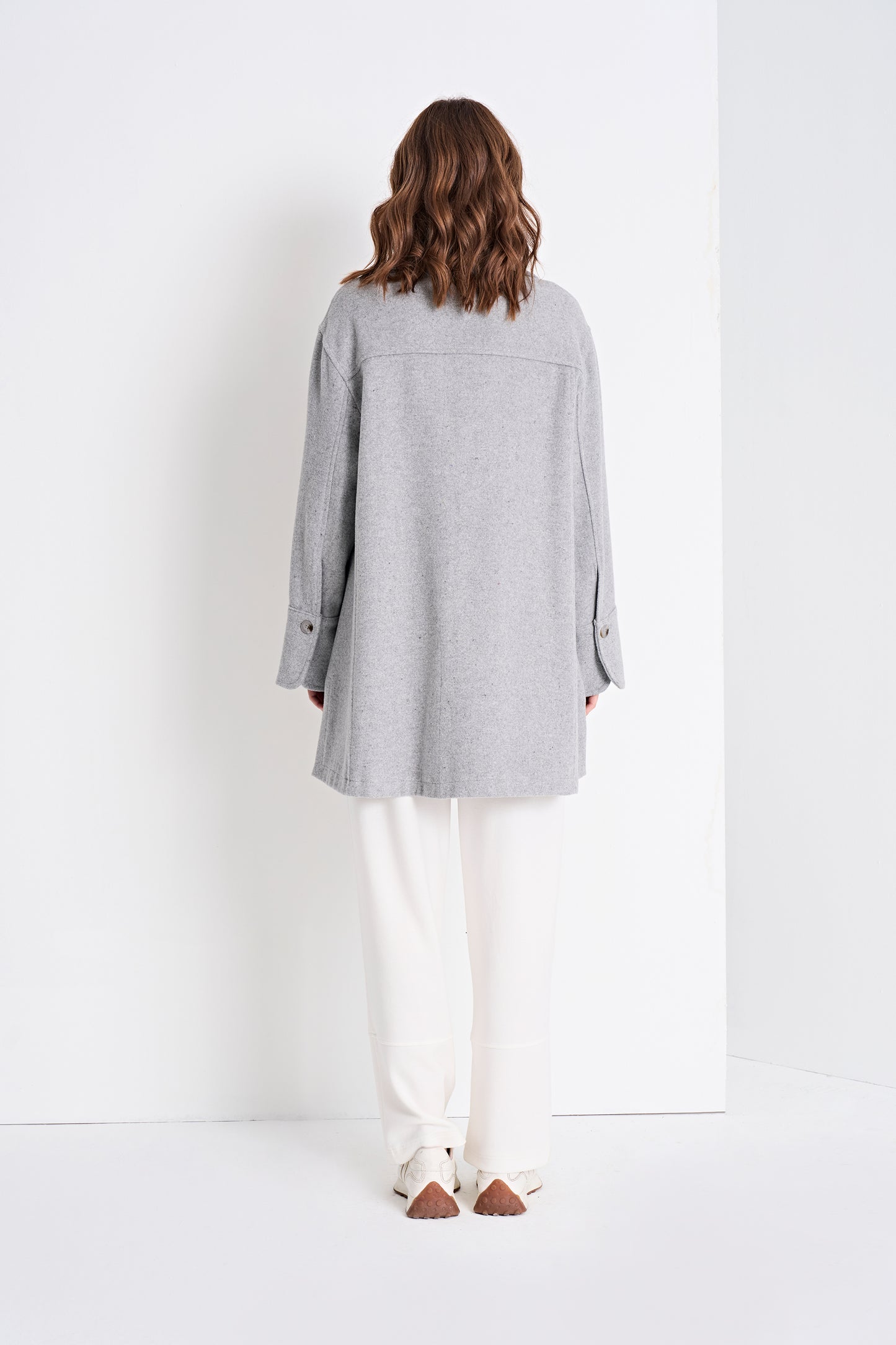 Oversized Shirt Jacket and Wide-Leg Pants (Bottom)
