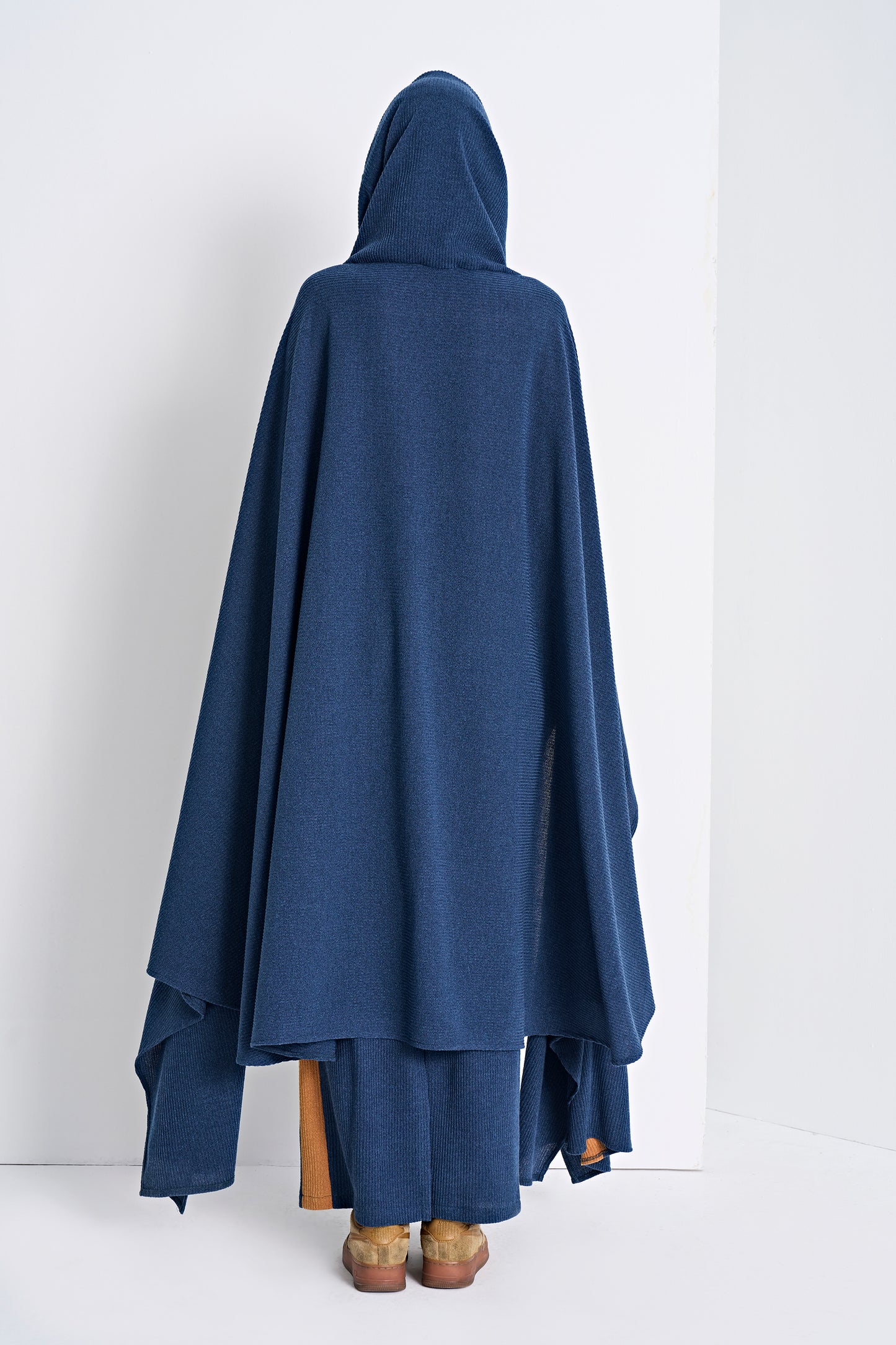 Hooded Knit Poncho and Matching Midi Skirt (Bottom)