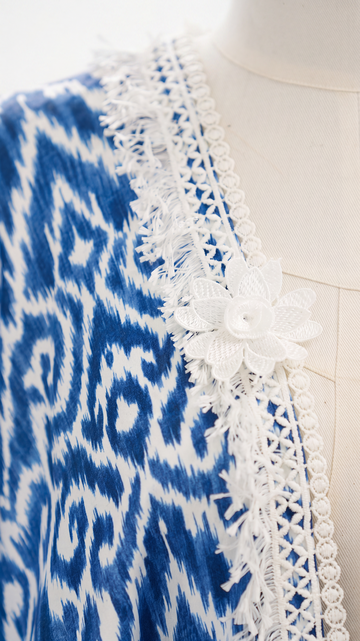 Mer Kimono - Blue Ikat